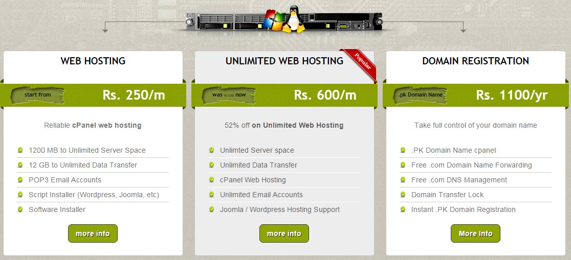 We Provide quality web hosting in Lahore Pakistan